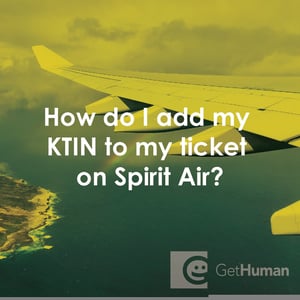 How Do I Add My Ktin to My Ticket on Spirit Air?