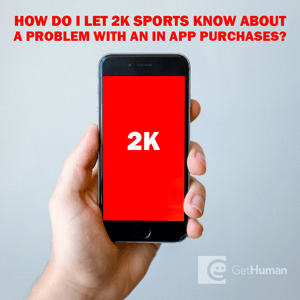 How do I let 2K Sports know about a problem with in-app purchases?
