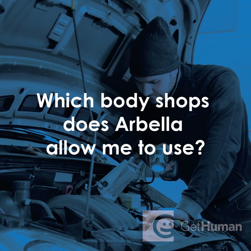 Which Body Shops Does Arbella Allow Me to Use?