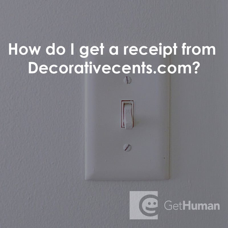 How Do I Get a Receipt from Decorativecents.com?