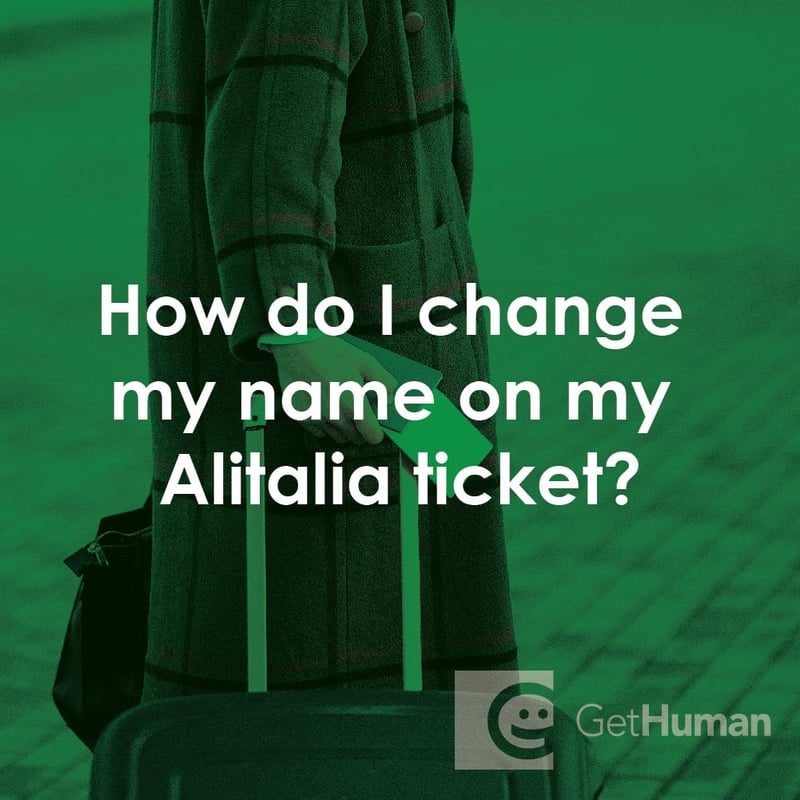 How Do I Change My Name on My Alitalia Ticket?
