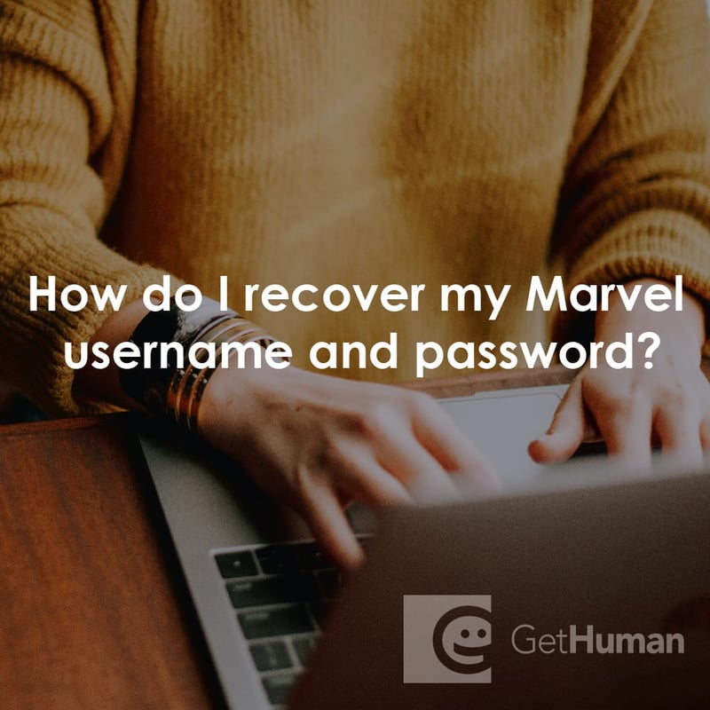 How Do I Recover My Marvel Username and Password?