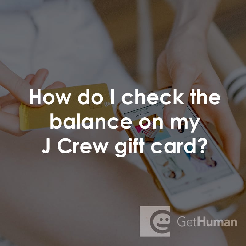 How Do I Check the Balance on My J Crew Gift Card?