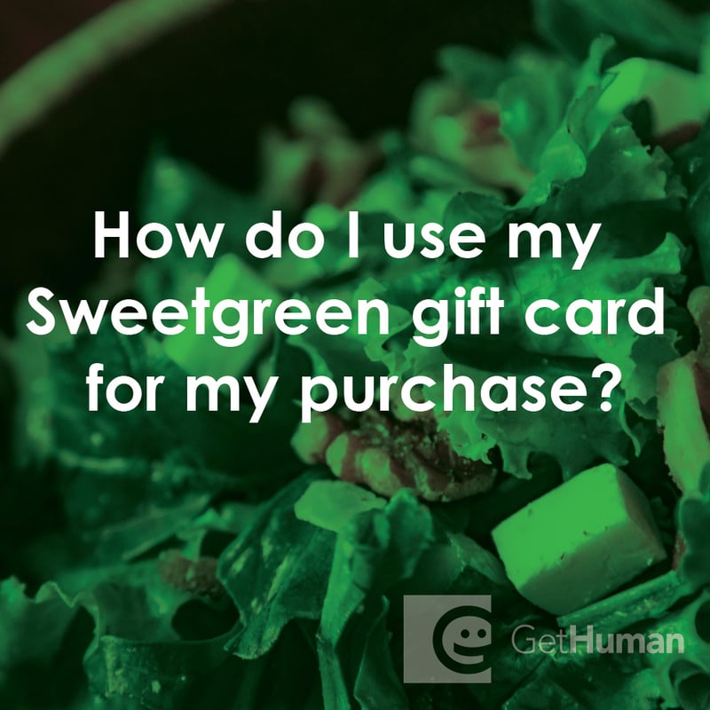 How Do I Use My Sweetgreen Gift Card for My Purchase?