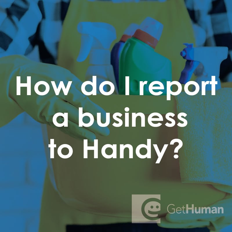 How do I report a business to Handy?