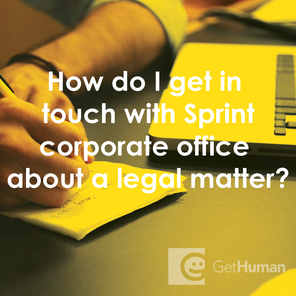 How Do I Get in Touch with Sprint Corporate Office About a Legal Matter?