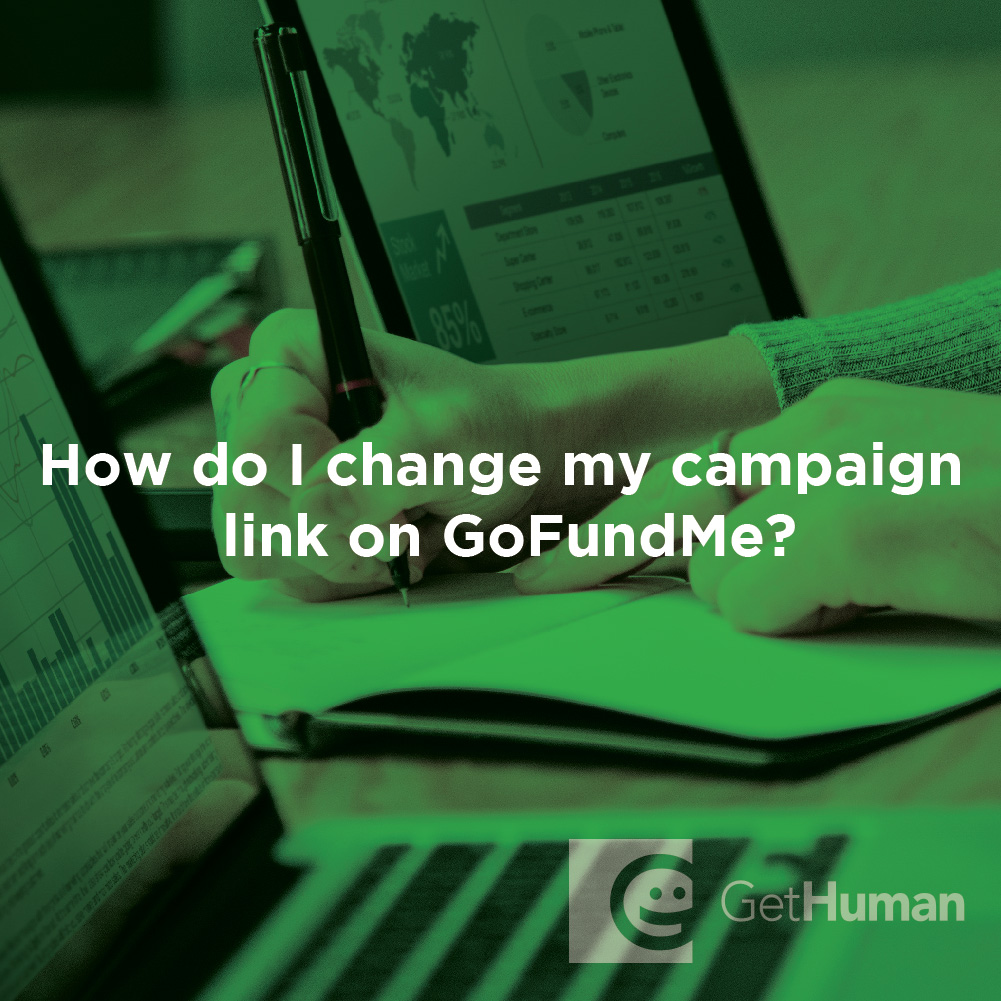 How do I change my campaign link on GoFundMe?
