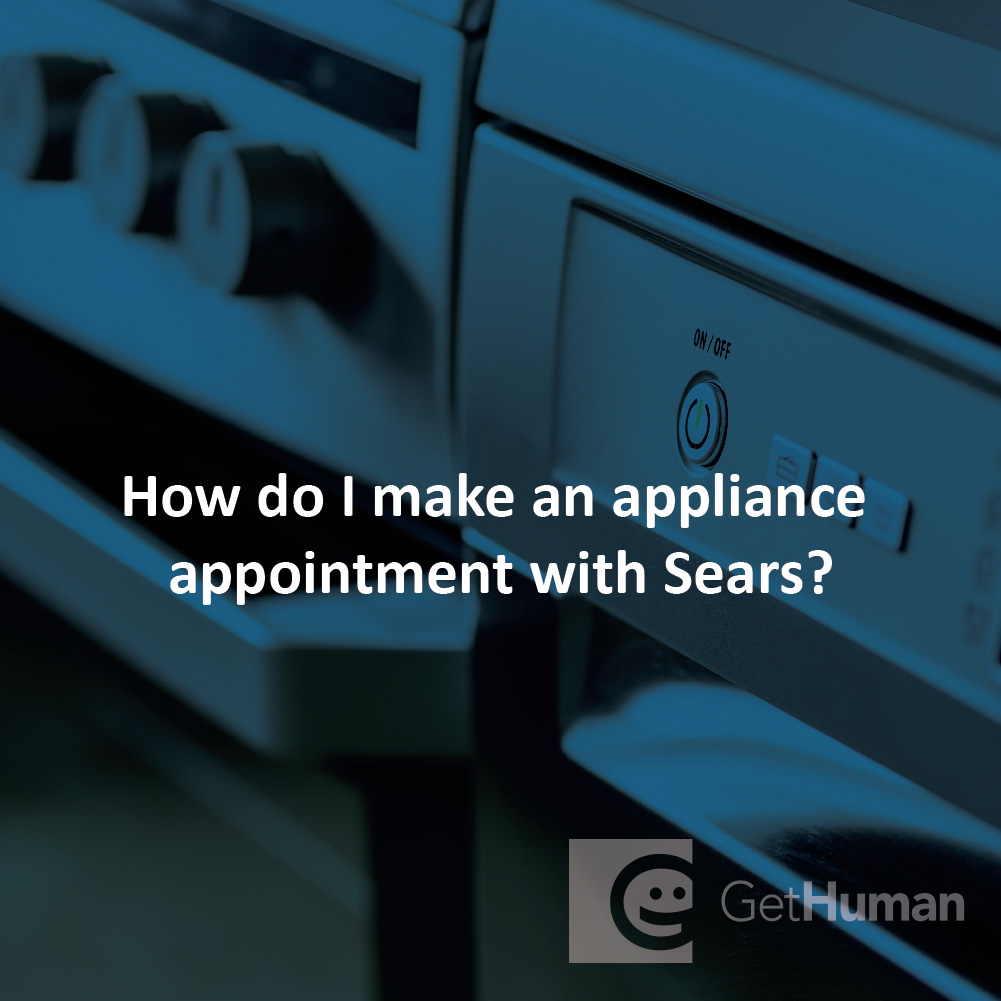 How do I make an appliance appointment with Sears?