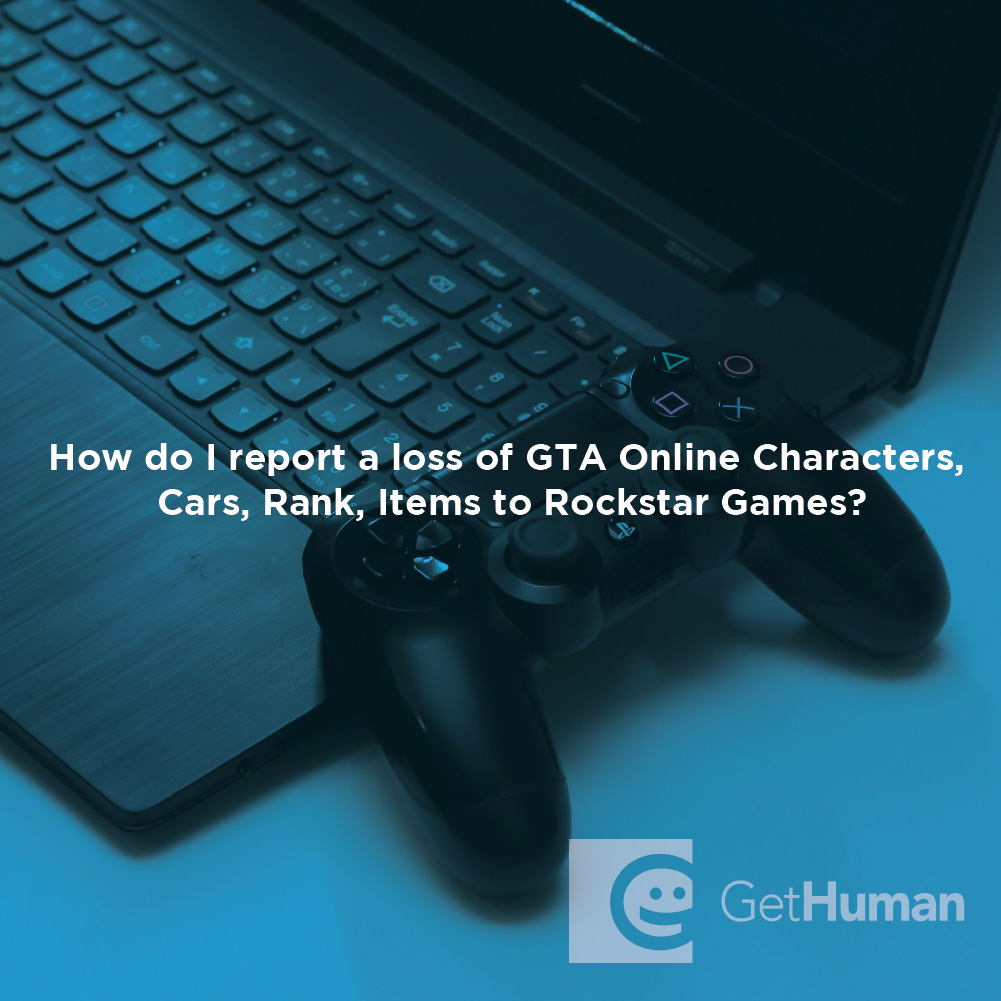 How do I report a loss of GTA online characters, cars, rank, or items to Rockstar Games?