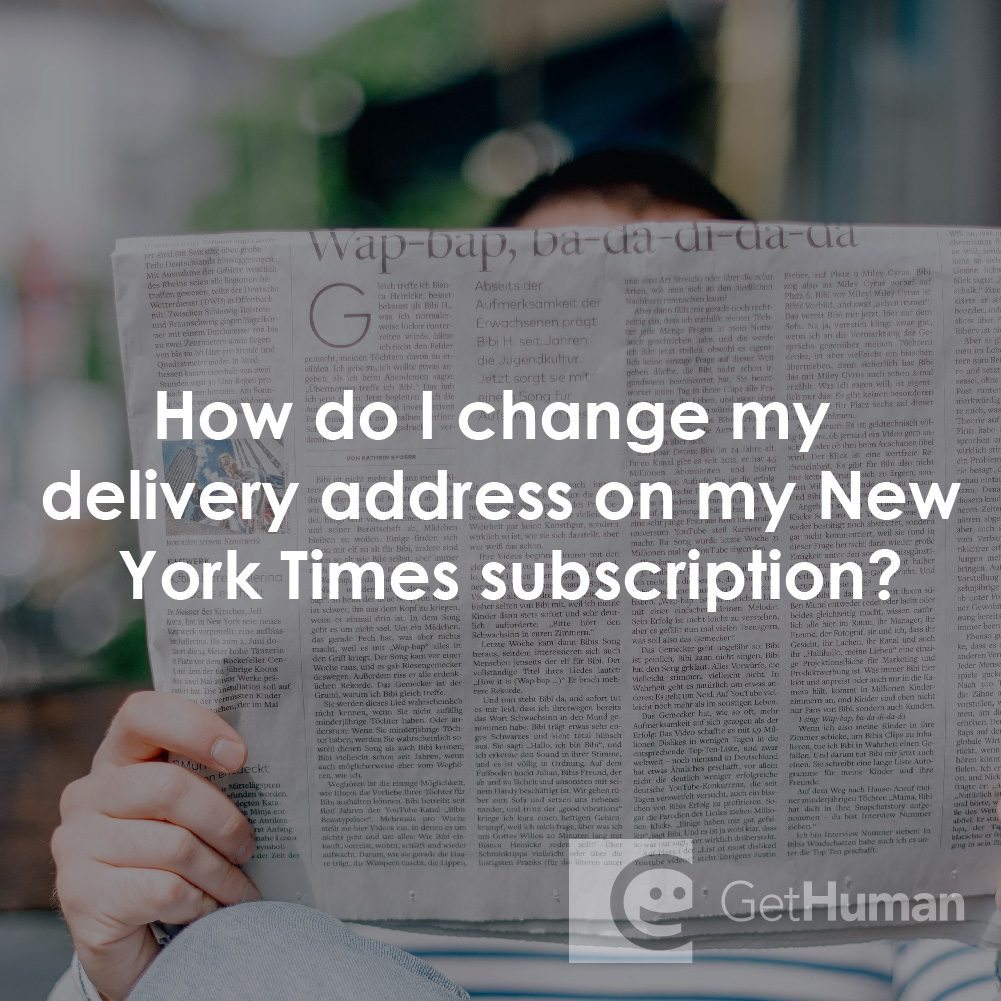 ¿Cómo cambio mi dirección de entrega en mi suscripción al New York Times?