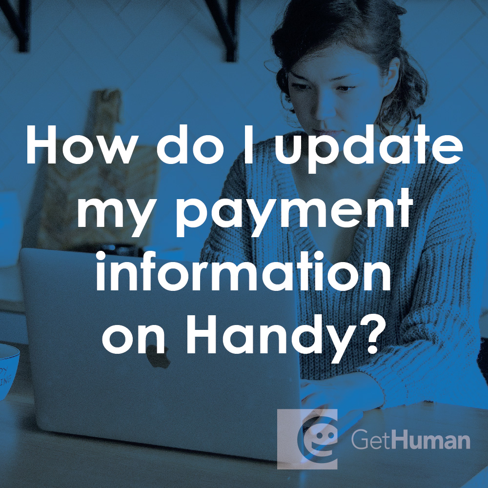 How do I update my payment information on Handy?